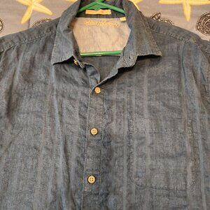 Caribbean Men's Button up Shirt Blue